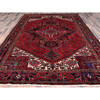 Heriz Wool Hand Knotted Rug Red Black 8.0X11.0 -O086149