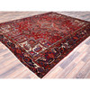 Heriz Wool Hand Knotted Rug Red Black 8.4X10.3 -O085905
