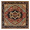 Heriz Wool Hand Knotted Rug Red Blue 10.1X10.2 -O090288