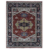 Heriz Wool Hand Knotted Rug Red Blue 11.7X14.10 -O078010