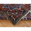 Heriz Wool Hand Knotted Rug Red Blue 4.9X5.10 -O087915