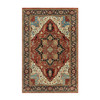 Heriz Wool Hand Knotted Rug Red Blue 6.0X9.1 -O090643