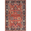 Heriz Wool Hand Knotted Rug Red Blue 6.1X8.10 -O086586