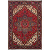 Heriz Wool Hand Knotted Rug Red Blue 6.4X9.3 -O086151