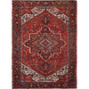 Heriz Wool Hand Knotted Rug Red Blue 7.10X11.0 -O085315