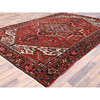 Heriz Wool Hand Knotted Rug Red Blue 7.10X11.0 -O085315