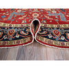 Heriz Wool Hand Knotted Rug Red Blue 7.11X8.0 -O086956