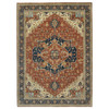 Heriz Wool Hand Knotted Rug Red Blue 8.9X12.1 -O090928