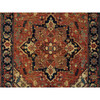 Heriz Wool Hand Knotted Rug Red Navy Blue 2.6X22.0 -O065727