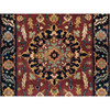 Heriz Wool Hand Knotted Rug Red Navy Blue 2.7X12.0 -O065473