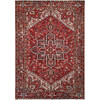 Heriz Wool Hand Knotted Rug Red Red 7.9X10.10 -O085339