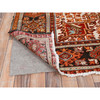 Heriz Worn Wool Hand Knotted Rug Orange Black 10.2X13.0 -O085656
