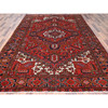 Heriz Worn Wool Hand Knotted Rug Red Yale Blue 7.9X11.0 -O085577