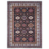 Kazak Wool Hand Knotted Rug Black Ivory 9.1X12.1 -O089104