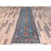 Kazak Wool Hand Knotted Rug Blue Blue 2.7X9.9 -O082893