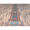 Kazak Wool Hand Knotted Rug Blue Ivory 2.6X33.5 -O082580