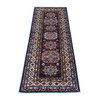 Kazak Wool Hand Knotted Rug Blue Ivory 2.7X6.4 -O089224