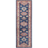 Kazak Wool Hand Knotted Rug Blue Ivory 2.7X7.10 -O082742