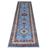 Kazak Wool Hand Knotted Rug Blue Ivory 2.9X8.8 -O089311