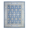 Kazak Wool Hand Knotted Rug Blue Ivory 7.8X9.7 -O074725