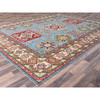 Kazak Wool Hand Knotted Rug Blue Ivory 8.11X11.9 -O086770