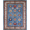 Kazak Wool Hand Knotted Rug Blue Ivory 8.2X10.3 -O086545