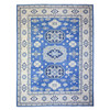 Kazak Wool Hand Knotted Rug Blue Ivory 9.0X11.5 -O074726