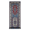 Kazak Wool Hand Knotted Rug Blue White 5.3X19.9 -O087986