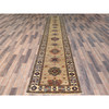 Kazak Wool Hand Knotted Rug Brown Ivory 2.7X13.6 -O082721