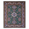 Kazak Wool Hand Knotted Rug Green Ivory 8.3X9.11 -O089421