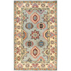 Kazak Wool Hand Knotted Rug Grey Beige 2.10X4.7 -O086466