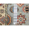 Kazak Wool Hand Knotted Rug Grey Beige 2.10X4.7 -O086466