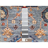 Kazak Wool Hand Knotted Rug Grey Gray 2.7X11.6 -O086911
