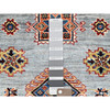 Kazak Wool Hand Knotted Rug Grey Ivory 5.11X6.2 -O086891