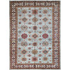 Kazak Wool Hand Knotted Rug Grey Ivory 8.11X11.11 -O086535