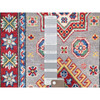 Kazak Wool Hand Knotted Rug Grey Red 2.0X6.5 -O086822
