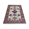 Kazak Wool Hand Knotted Rug Ivory Blue 4.1X5.8 -O071687