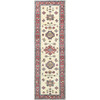 Kazak Wool Hand Knotted Rug Ivory Red 2.7X8.6 -O082733
