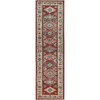 Kazak Wool Hand Knotted Rug Red Cream 2.8X9.6 -O082776