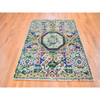 Mamluk Wool & Art Silk Hand Knotted Rug Green No Border 5.0X7.0 -O059728