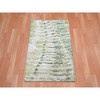 Modern and Contemporary Silk Hand Knotted Rug Green No Border 2.1X3.0 -O075481