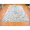 Modern and Contemporary Wool & Art Silk Hand Knotted Rug Grey No Border 10.1X14.2 -O066875