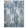 Modern and Contemporary Wool & Pure Silk Hand Knotted Rug Blue No Border 12.2X15.1 -O075102
