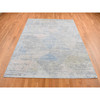 Modern and Contemporary Wool & Pure Silk Hand Knotted Rug Ivory No Border 8.0X10.6 -O080830
