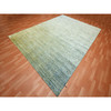 Modern and Contemporary Wool & Pure Silk Hand Knotted Rug Yellow No Border 8.11X12.2 -O075509