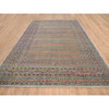 Modern and Contemporary Wool & Sari Silk Hand Knotted Rug Beige Beige 8.8X12.2 -O063206