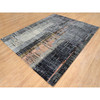 Modern and Contemporary Wool & Silk Hand Knotted Rug Black No Border 8.0X10.0 -O064867