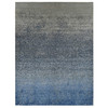 Modern and Contemporary Wool & Silk Hand Knotted Rug Blue No Border 10.0X14.0 -O087085