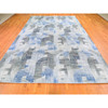 Modern and Contemporary Wool & Silk Hand Knotted Rug Blue No Border 10.1X14.3 -O059735