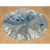 Modern and Contemporary Wool & Silk Hand Knotted Rug Blue No Border 11.10X11.10 -O090214